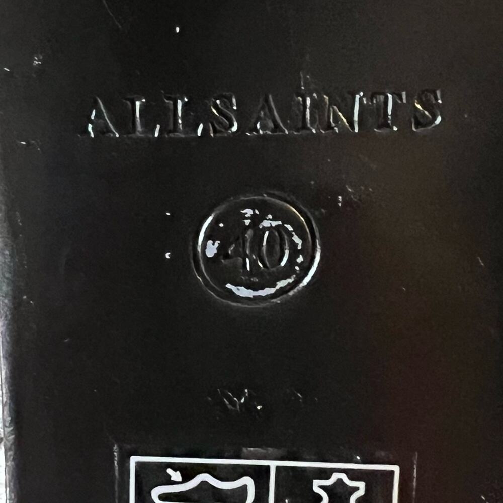 AllSaints Michela Leather Snake Print Peep Toe Heeled Shoes Booties Size 40 EU - Picture 12 of 16